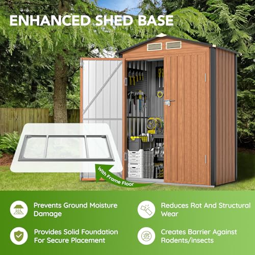 Outdoor Storage Shed 5x3 Ft Metal Steel with Lockable Door N4246