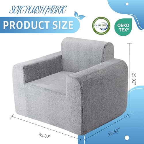 HABUTWAY Giant Plush Bean Bag Chair with Armrest, Dark Grey P496