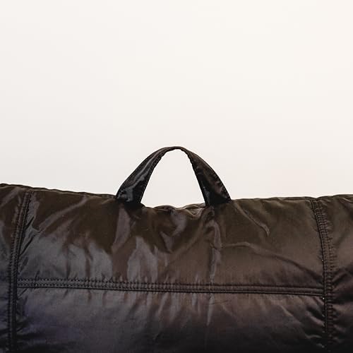Big Joe Dorm Bean Bag Chair with Drink Holder, Black Smartmax, 3 ft Q1693