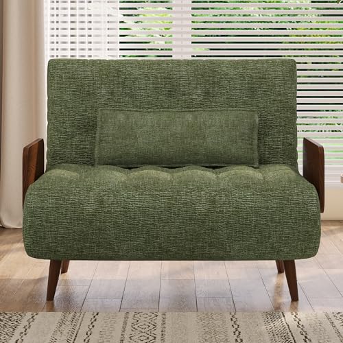 Convertible Chair Bed Sleeper for Adults with Wooden Arms, Linen G638