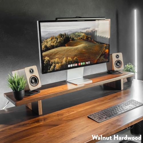 Dark Bamboo Wood Monitor Stand Riser for Desk I980272
