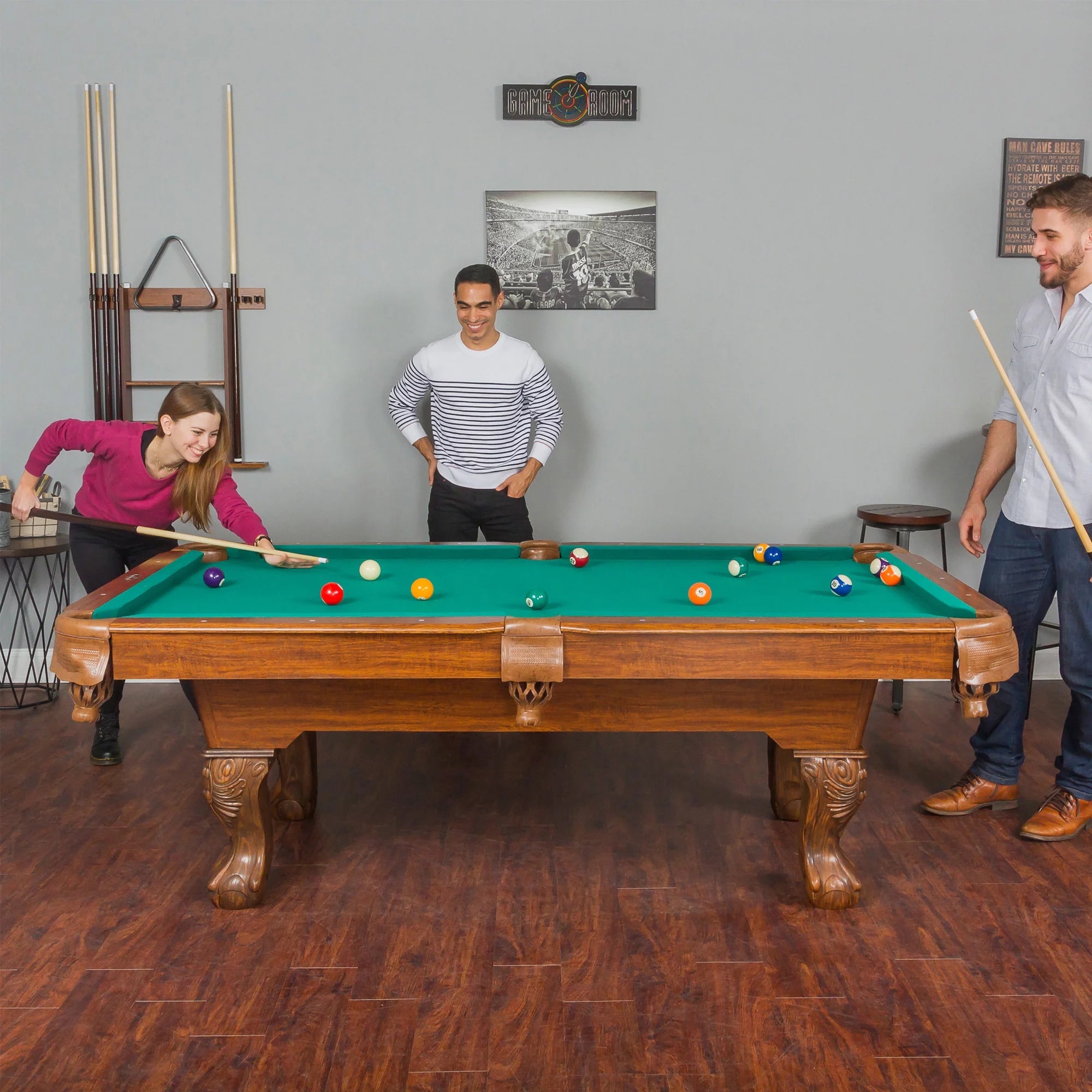 Classic Sports Brighton 87" Billiard Pool Table in Green E773477
