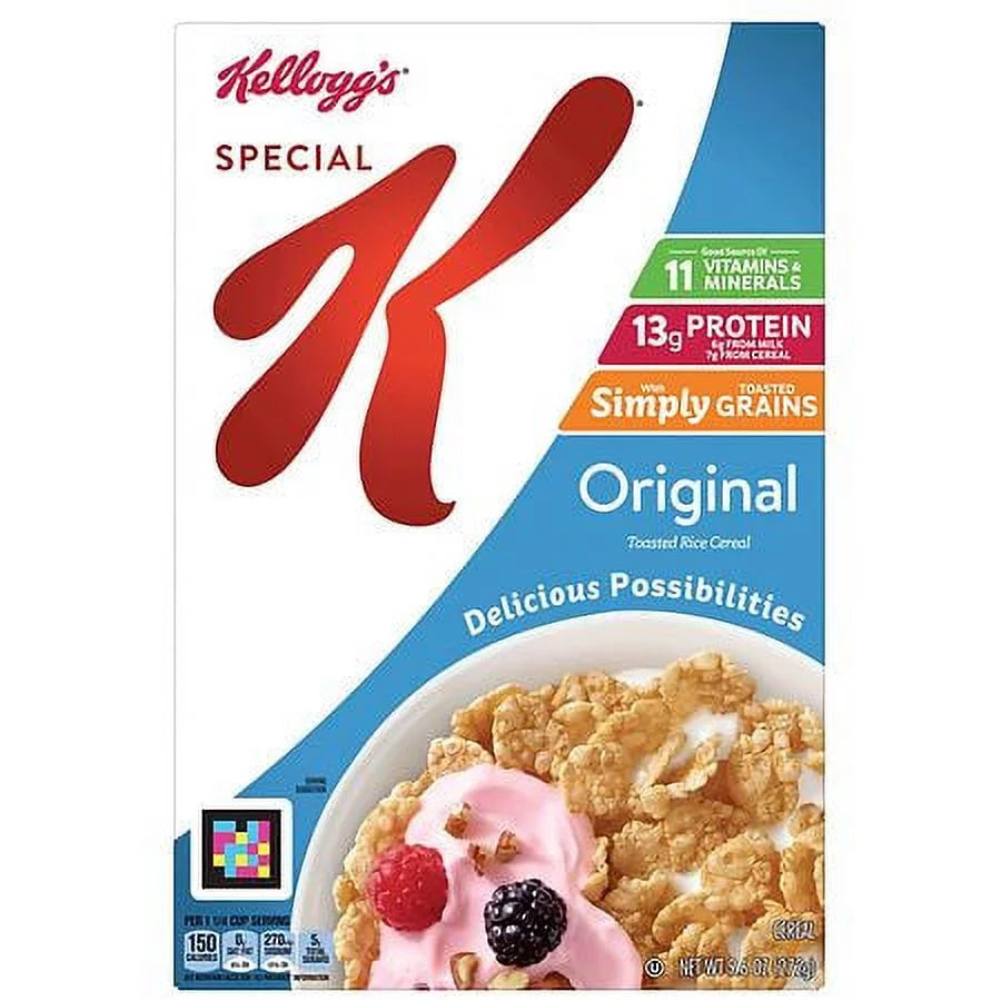Special K Original Cold Breakfast Cereal, 9.6oz, 2-Pack Z298170
