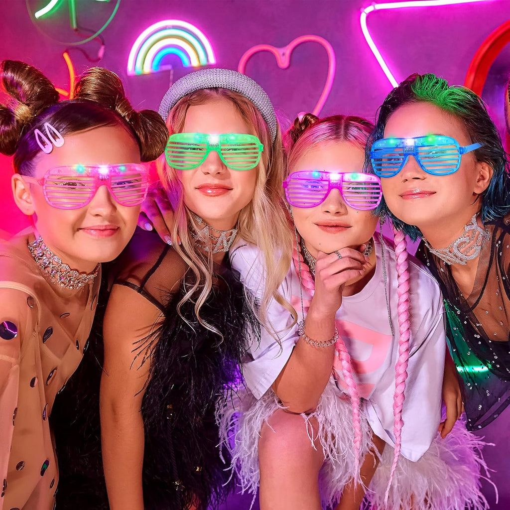 Hxezoc 15 Pack LED Glow in The Dark Glasses for Kids Adults Party Favors V48252