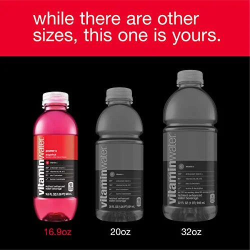 vitaminwater power-c electrolyte enhanced water, dragonfruit, 16.9 Fl Oz (Pack of 24) C47622