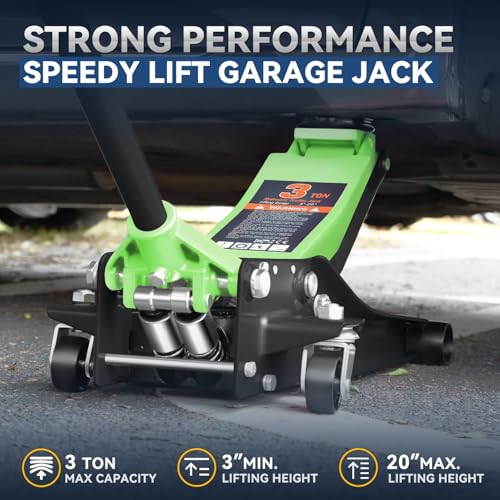 Auto Dynasty 4 Ton Low Profile Floor Jack, Heavy Duty Steel Hydraulic, Yellow B7990