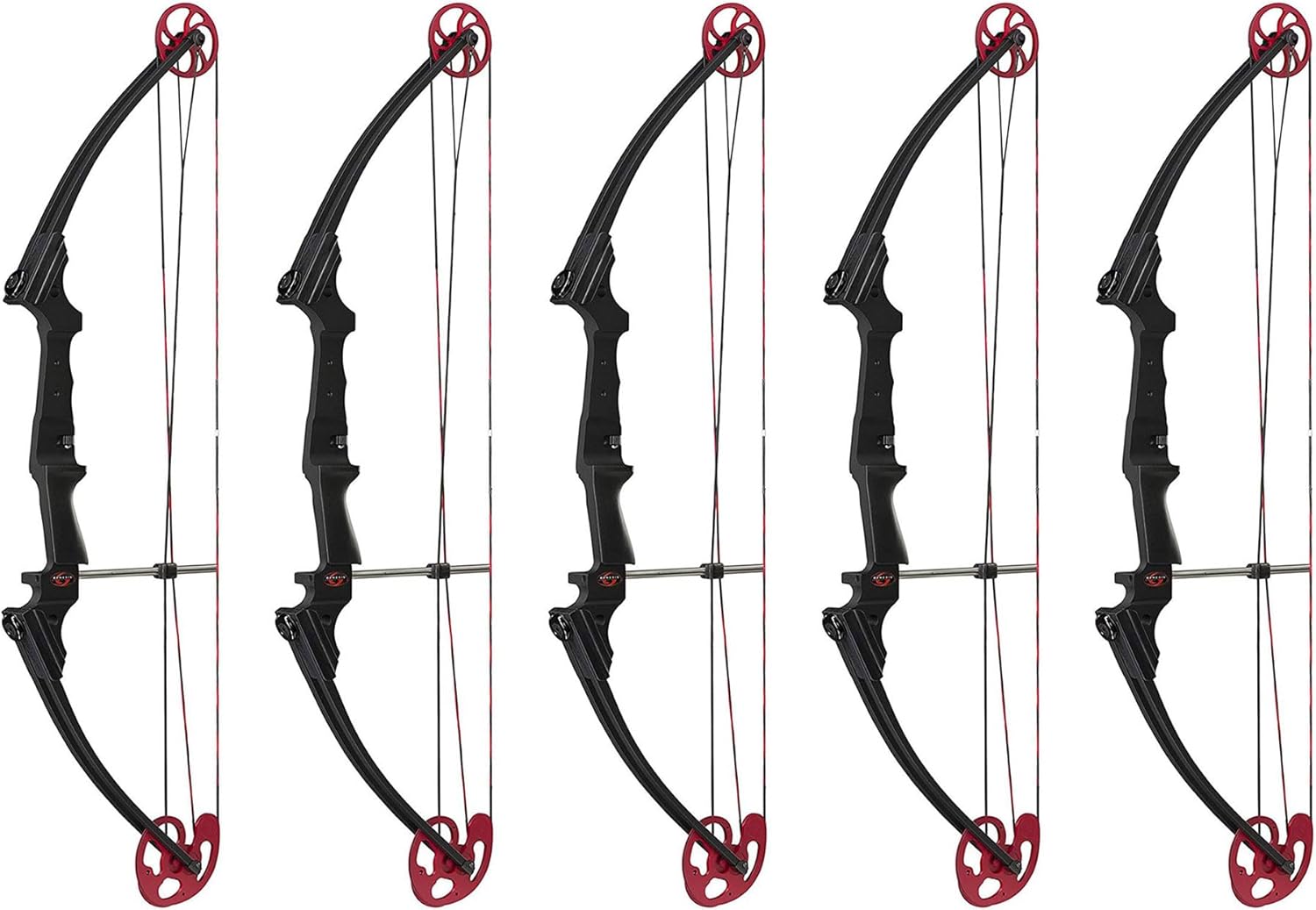 Genesis Archery Compound Bow w/Adjustable Draw Length from 15"-30" & Adjustable Draw Weight Range of 10 to 20 Pounds for Left-Handed, Black (5 Pack)