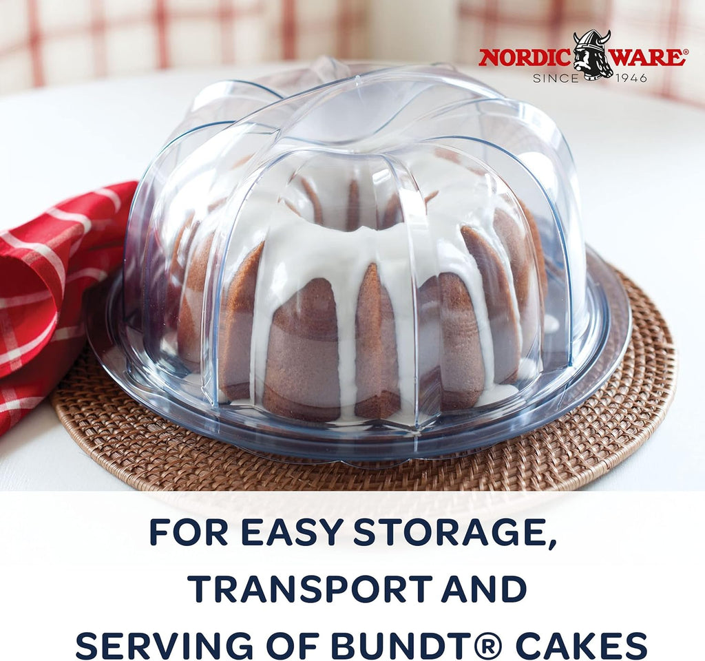 Nordic Ware Cake Keeper and Pro Cast Bundt Pan Bundle F387945
