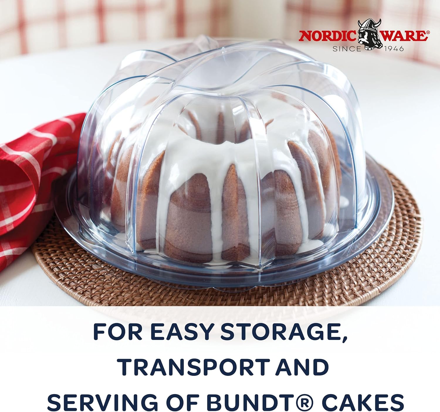 Nordic Ware Cake Keeper and Pro Cast Bundt Pan Bundle F387945