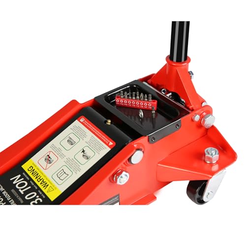 Pvillez Floor Jack, Heavy Duty Hydraulic Low Profile Steel Racing Jack, 2 Ton Capacity Blue H10635