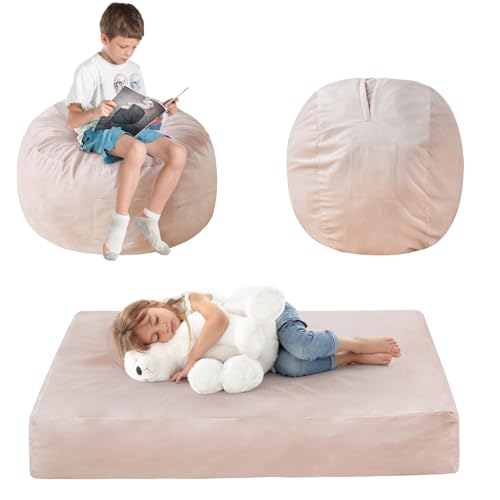 Giant Bean Bag Chair for Adults Convertible Bed with Microfiber Cover Charcoal G62613