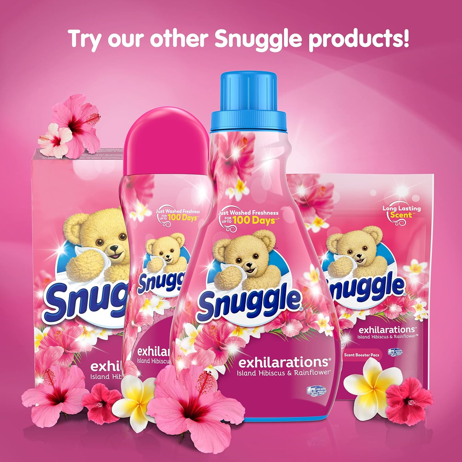 Snuggle In Wash Laundry Scent Booster Pacs, Island Hibiscus and Rainflower, 20 Count E3857