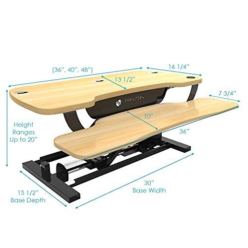 VERSADESK PowerPro™ 36 Inch Electric Standing Desk Converter, Black H627