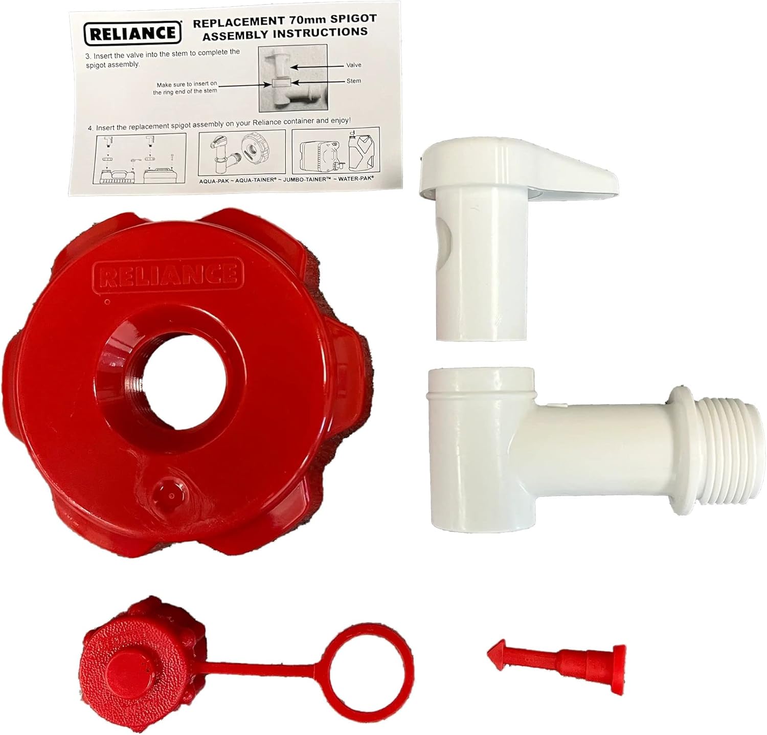 Reliance Replacement Spigot Assembly, 1.3 Inch x 3.5 Inch x 10.5 Inch
