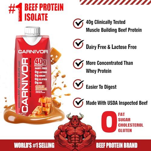 MuscleMeds Carnivor Ready to Drink Protein, Chocolate, 16.9 Fl Oz (Pack of 12) G3657