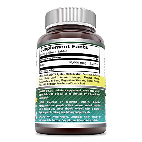 Amazing Formulas Biotin 10000 mcg Fast Dissolve Tablets, Strawberry, 120 Count N7768