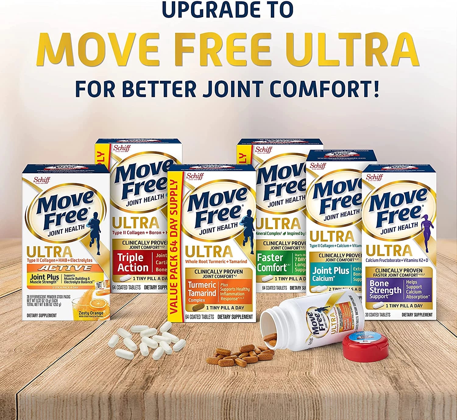 Move Free Glucosamine Chondroitin MSM Joint Supplement, 120 Count S489