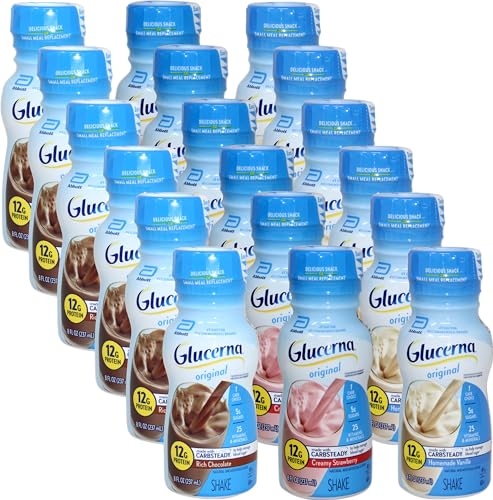 Niro Assortment | Glucerna Original Shake | Rich Chocolate, Homemade Vanilla, and Creamy Strawberry Flavors | Included one Niro beverage sleeve | 12 Pack
