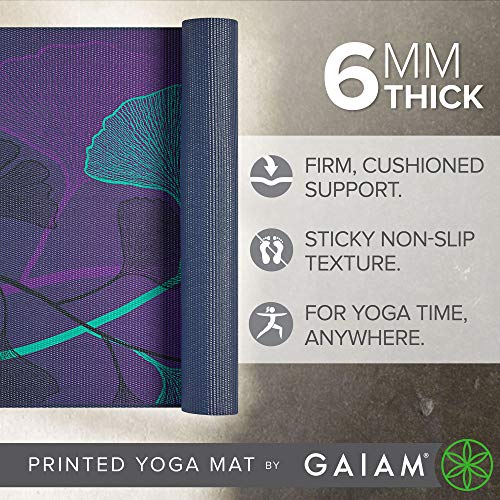 Gaiam Yoga Mat 6mm Extra Thick Non Slip Exercise & Fitness Mat H68336