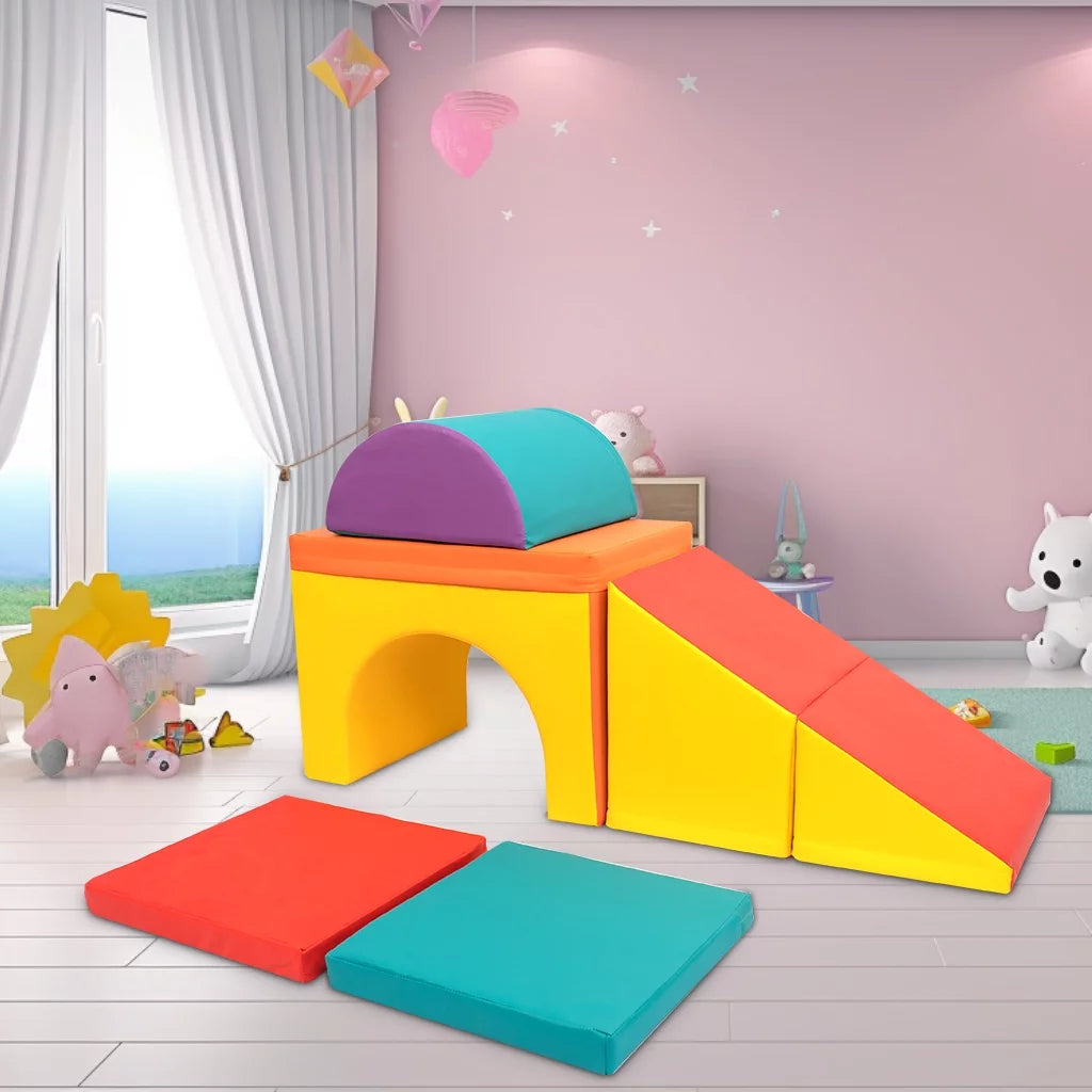 KORIMEFA 5 PCS Kids Climbing Toys for Toddlers 1-3, Soft Foam Blocks Indoor Playset U246