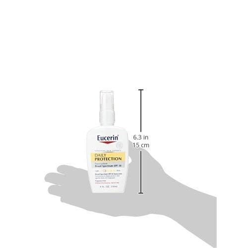 Eucerin Daily Protection Face Lotion SPF 30 Sunscreen for Sensitive Dry Skin, Fragrance Free, 4 Fl Oz W716579