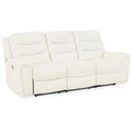 Ashley Furniture Warlin Faux Leather Power Reclining Sofa with Headrest in White