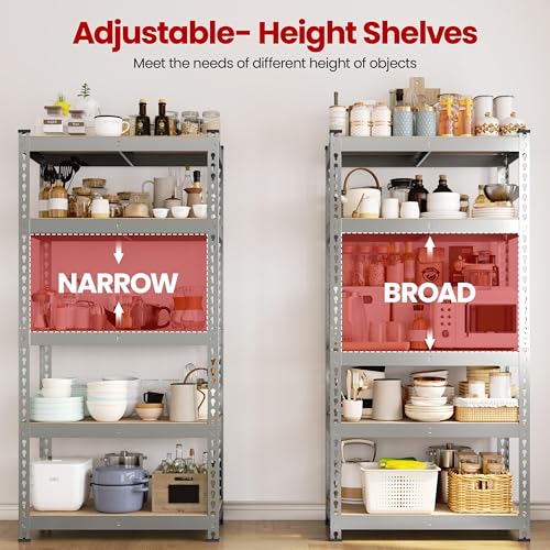 Yaheetech 5-Tier Heavy Duty Garage Shelving Unit, Adjustable Metal Storage Rack, Blue J339478