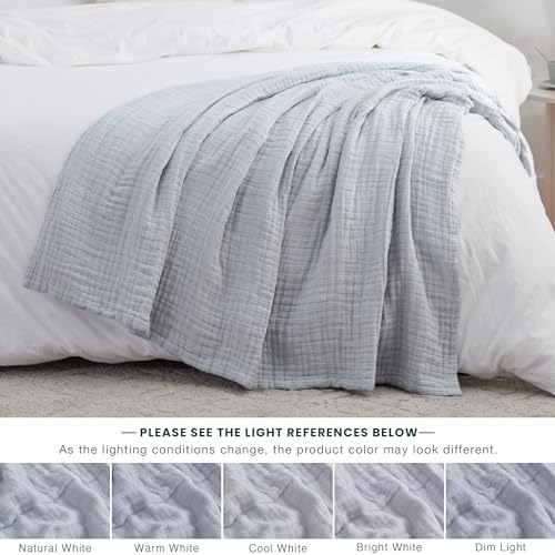 Love's cabin 6 Layer Cotton Muslin Blanket King Size Sage Green N5670