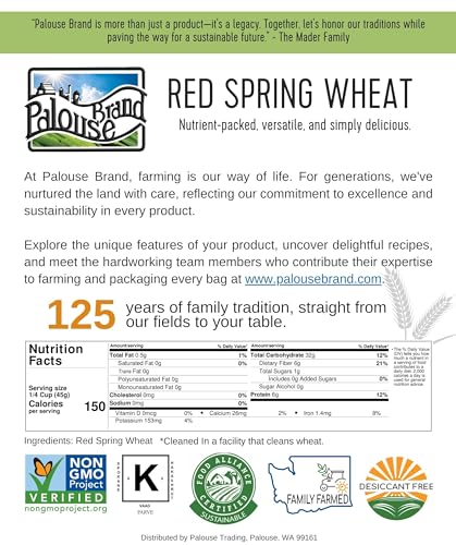 Hard Red Spring Wheat Berries 25 lbs Non-GMO Kosher N815033