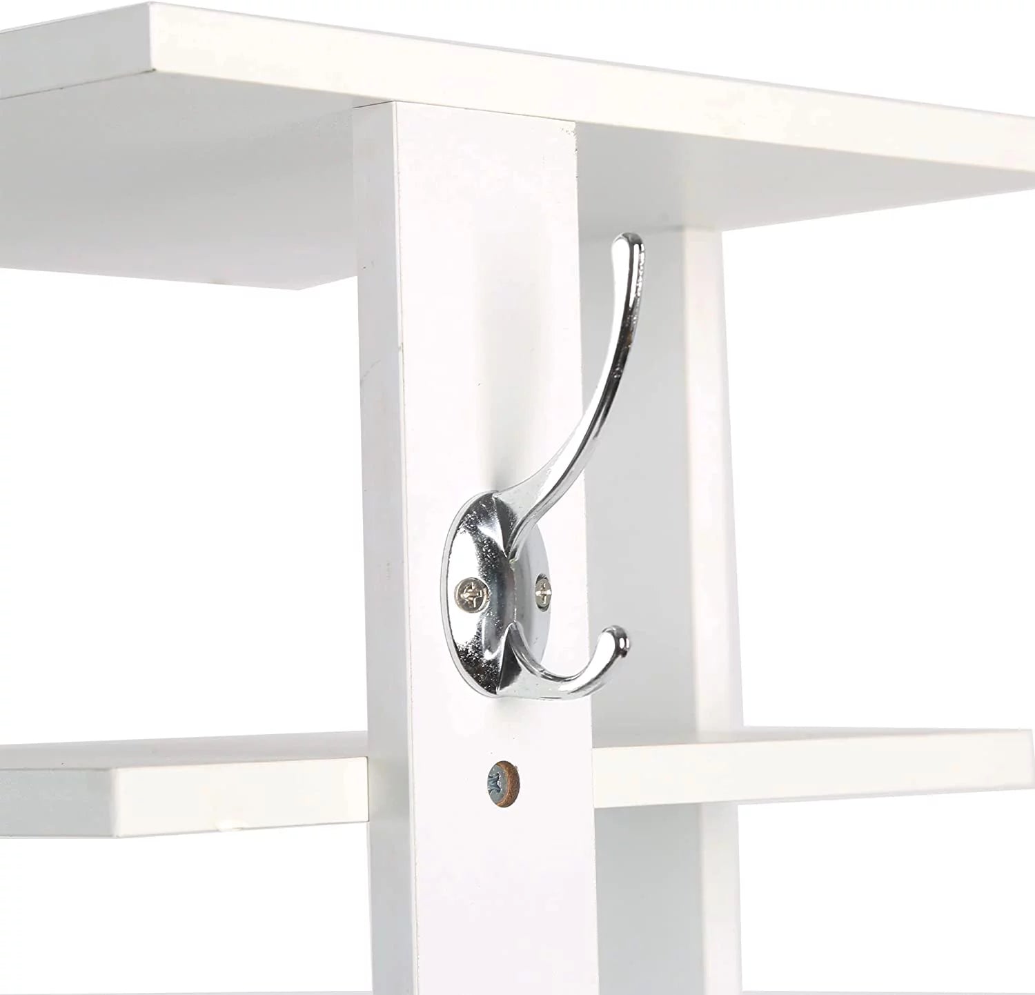 LIHONG 10-Tier Vertical Shoe Rack with Hanging Hooks, White X152770