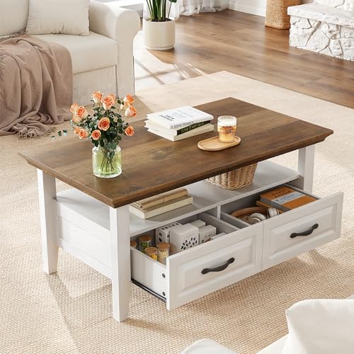 Marsail Lift Top Coffee Table with Storage, Natural Oak L27078