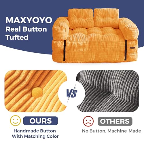 MAXYOYO Folding Sofa Bed L-Shaped Convertible Sleeper Couch with Pillow, Dark Grey X9070