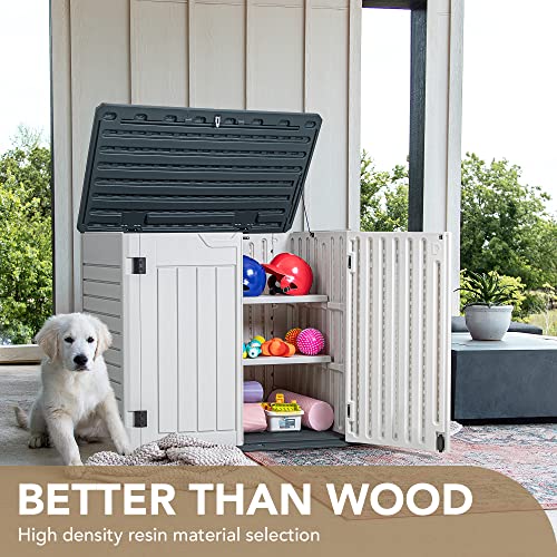 Devoko Resin Outdoor Storage Shed 34 Cu Ft Waterproof Patio Cabinet K8129