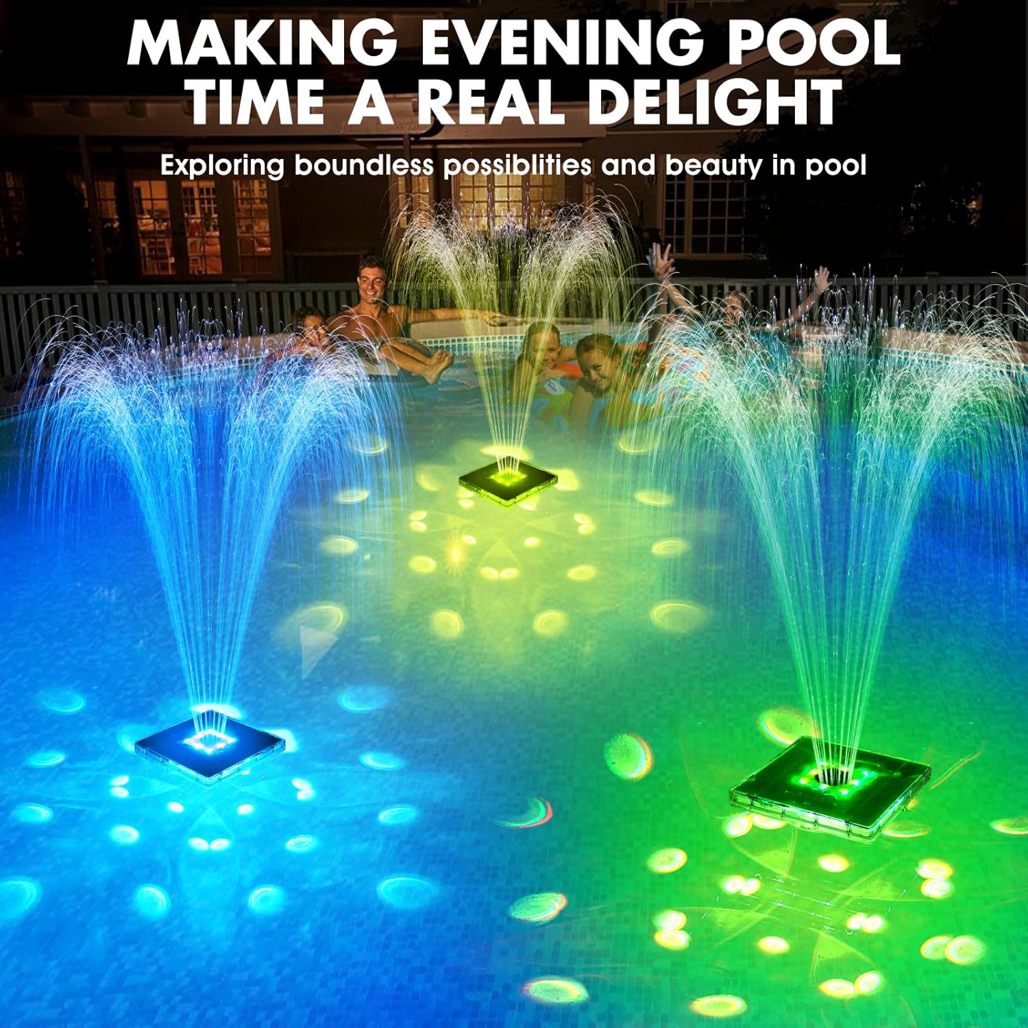 Floating Pool Fountain with Lights and Remote S569402
