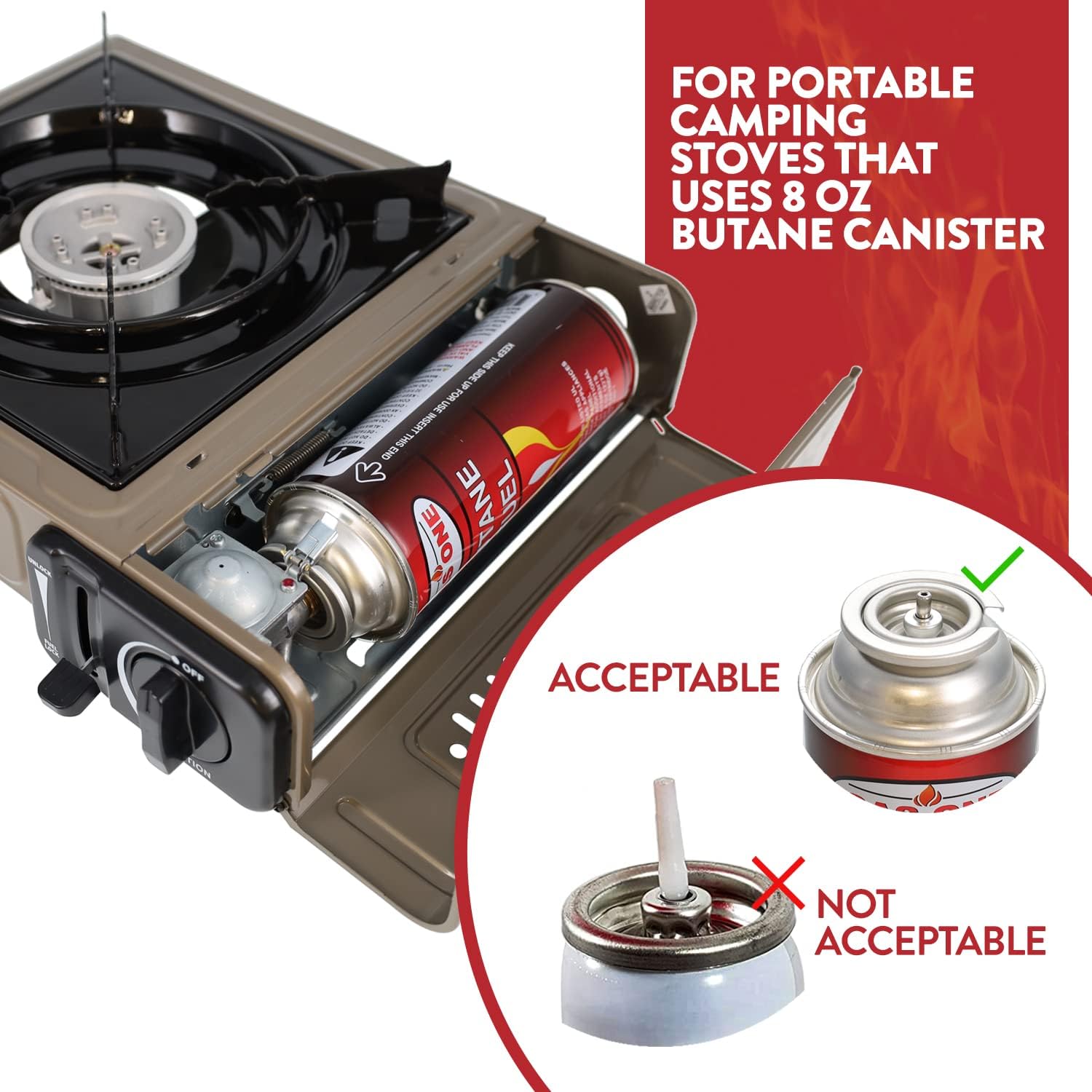12 Butane Fuel Canisters for Portable Camping Stoves T54955