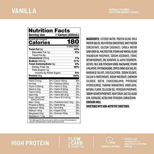 SlimFast Protein Shake, Chocolate, 20g Protein, Meal Replacement, 12 Count R712103