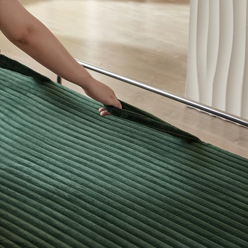 81" Foldable Convertible Sleeper Sofa Bed with Corduroy Upholstery and Pillow S23688