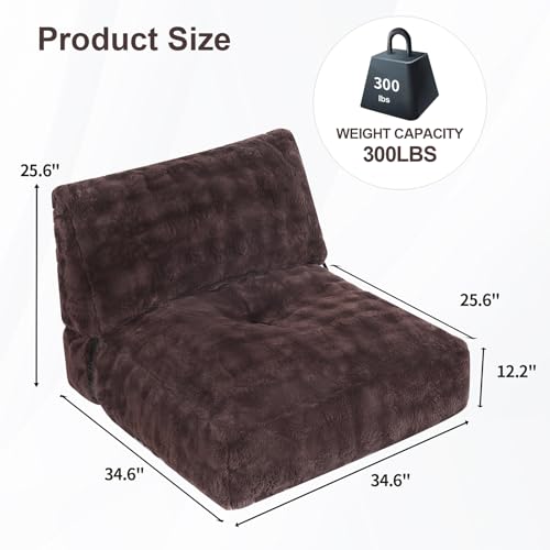 Comfy Lazy Floor Sofa Bean Bag Chair for Adults, Brown B5496