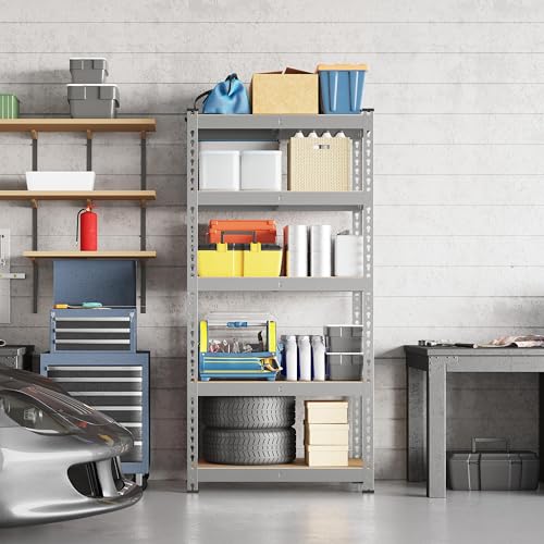 Yaheetech 5-Tier Heavy Duty Garage Shelving Unit, Adjustable Metal Storage Rack, Blue J339478
