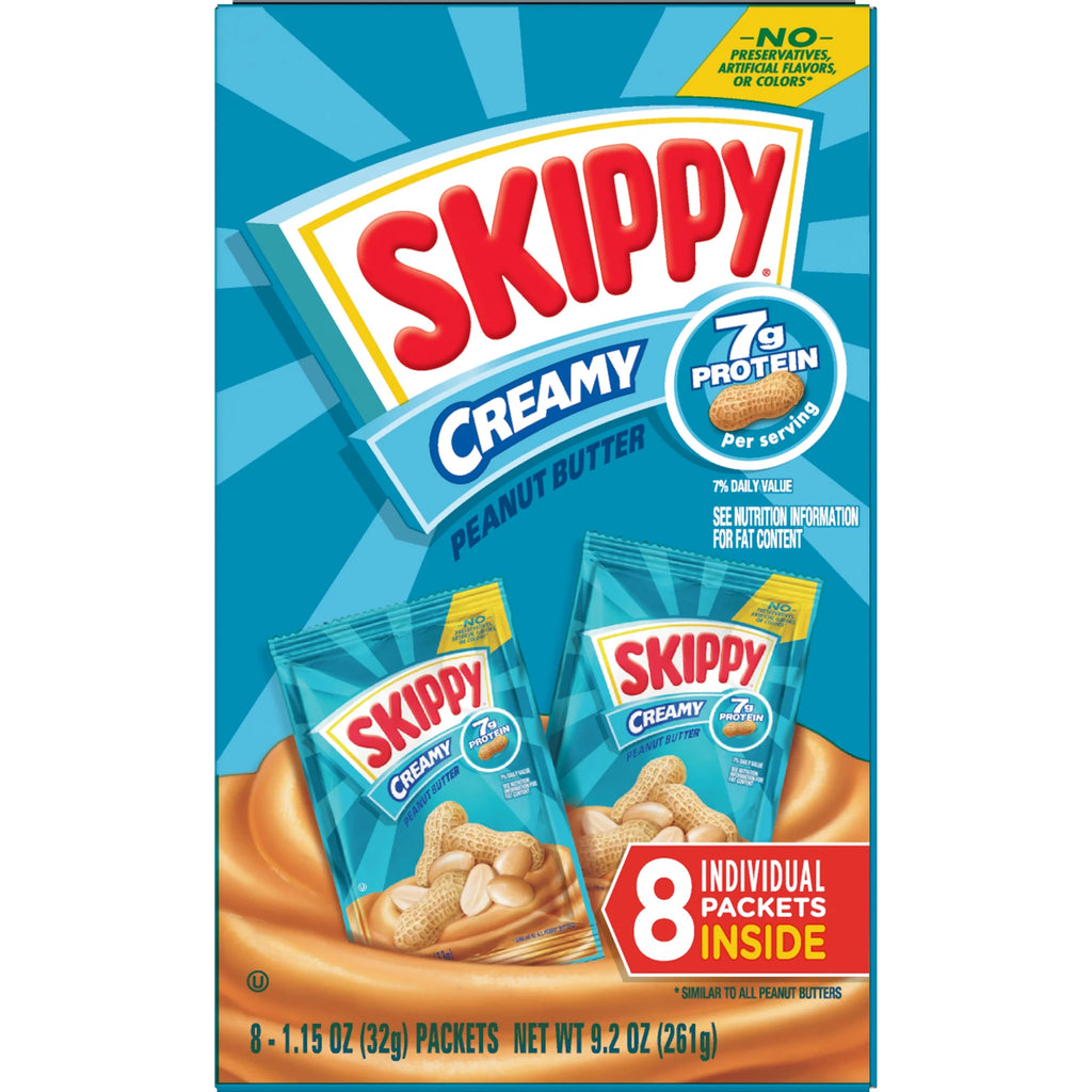 SKIPPY Creamy Peanut Butter Squeeze Packs, 1.15 oz (64 Count) M801702