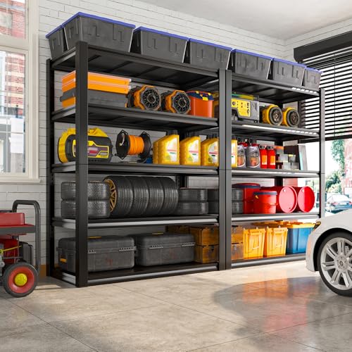 REIBII 48" W Garage Shelving 3000LBS Heavy Duty Metal Storage Shelves J429