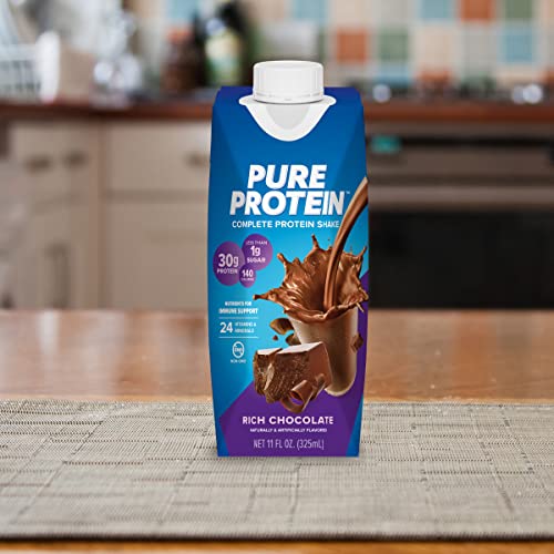 Pure Protein Strawberry Protein Shake, 30g Protein, 11oz, 12 Pack Y869