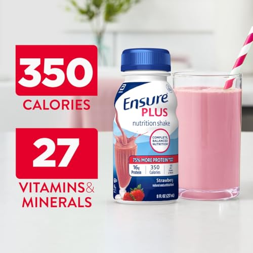 Ensure Plus Strawberry Nutrition Shake 8 fl oz 24 Pack Q66159