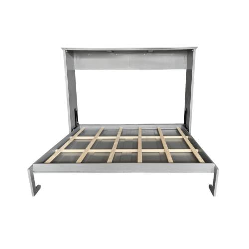 Queen Size Murphy Bed Wall Bed Folding Cabinet Gray F787439