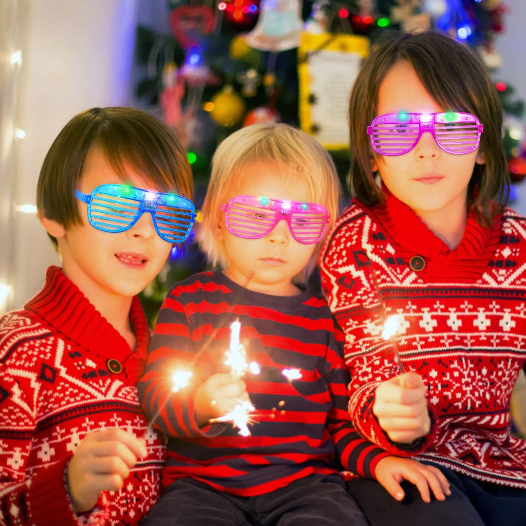 Hxezoc 15 Pack LED Glow in The Dark Glasses for Kids Adults Party Favors V48252