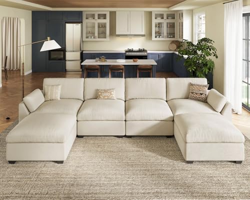 Belffin Extra Large Modular Sectional Sofa, 4-Seater L Shaped Velvet Couch, Black A1471
