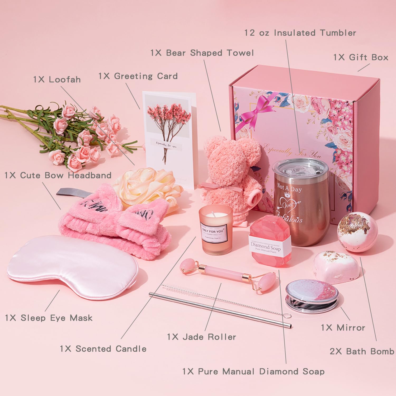 Rose Bath Relaxing Gift Set for Women Birthday U257257