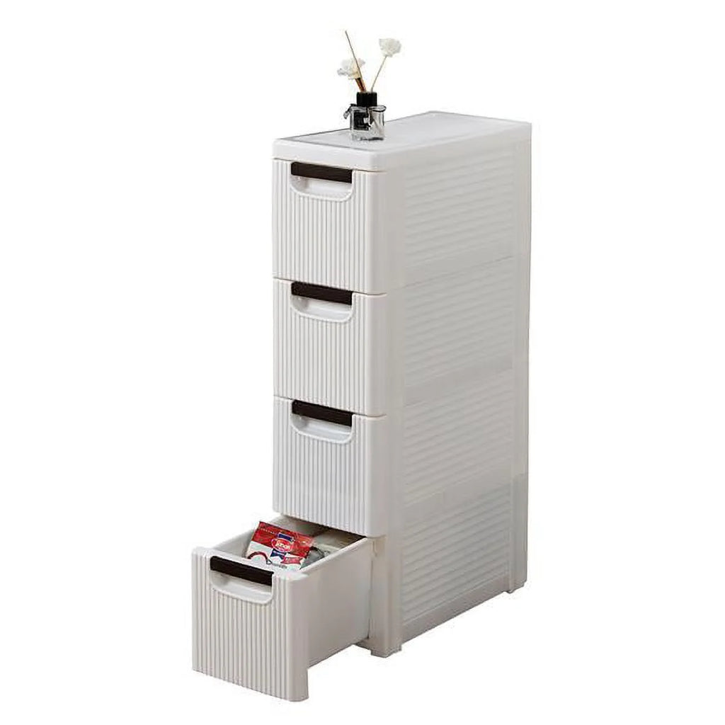 Fithood 4-Tire Rolling Cart Organizer with Wheels Narrow Storage Cabinet T82704