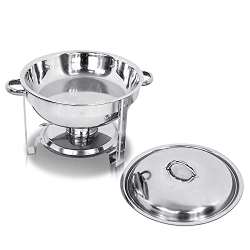 Upgraded 5 Qt Stainless Steel Chafing Dish Set of 2 with Food Pan and Lid H798792