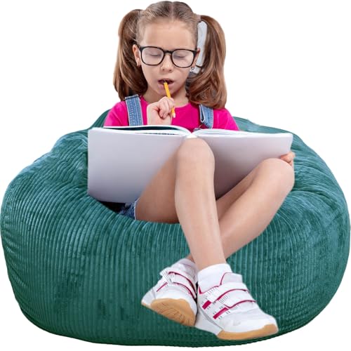 Faux Fur Bean Bag Chair for Adults with Filling, Blue J1419